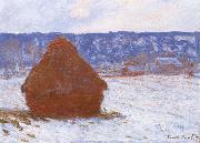 Claude Monet Grainstack in Overcast Weather,Snwo Effect USA oil painting artist